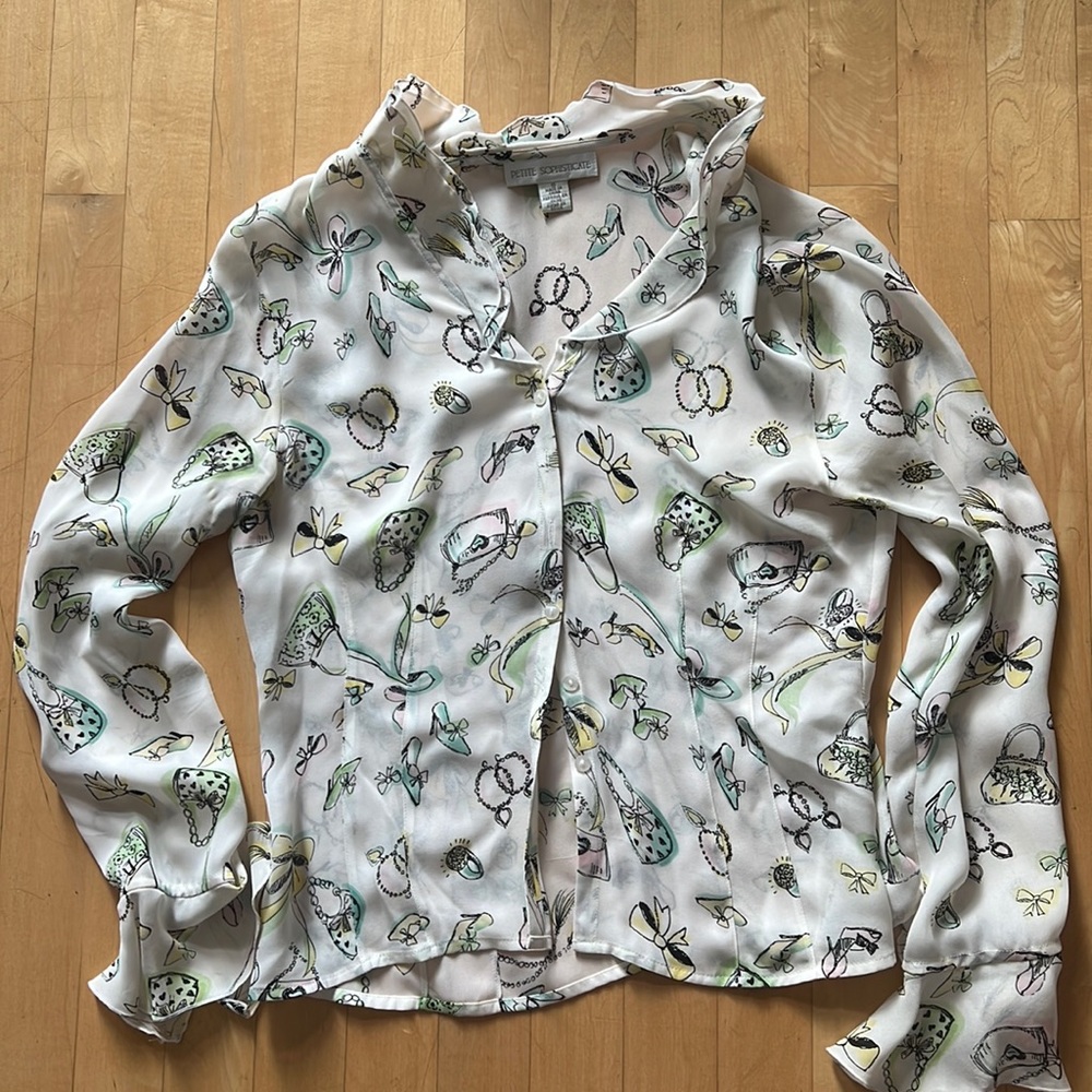 Long sleeve 100% silk blouse